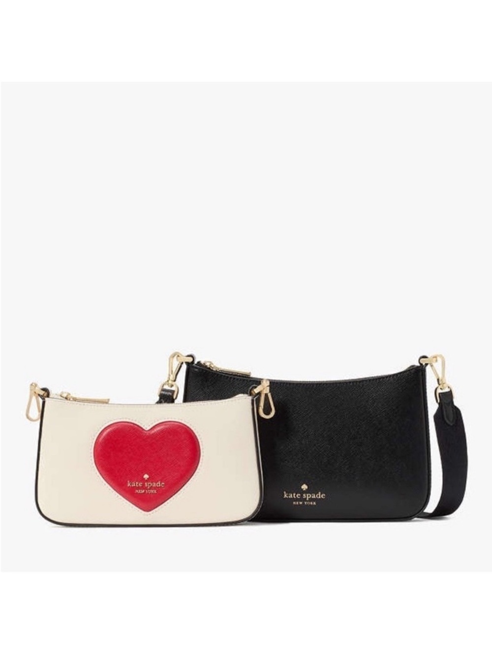 Kate Spade 2 in 1 Duet Puffy Heart Crossbody Bag NWT - Picture 5 of 14
